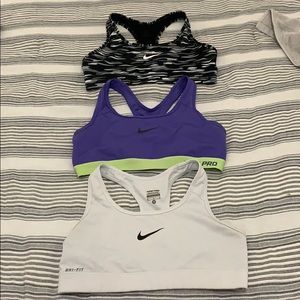 3 Nike sports bras